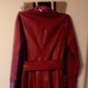 Red leather coat